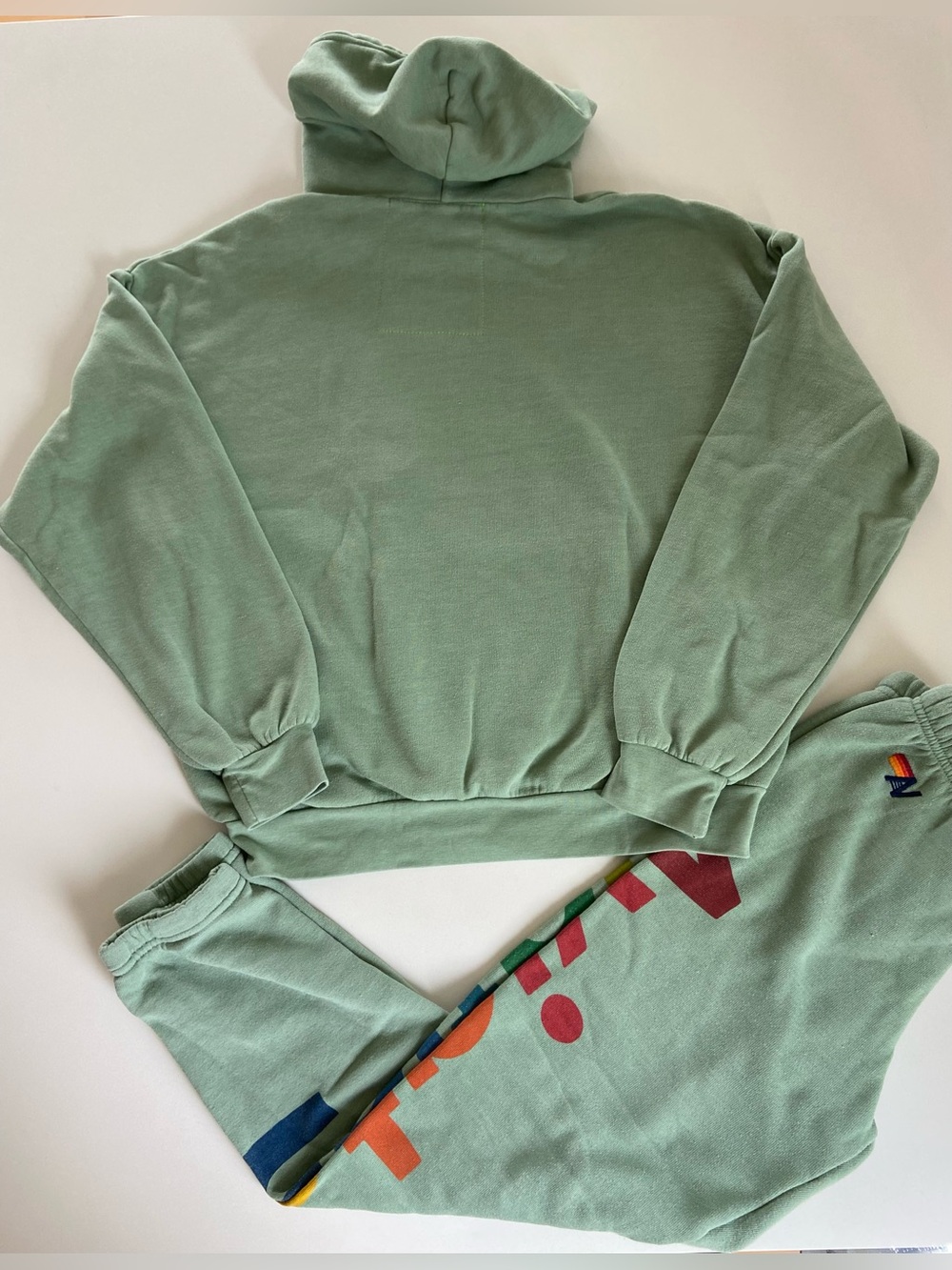 AVIATOR NATION SET Hoodie (Small) + Logo Sweats (XS) in Sage Green 🌈 - Picture 6 of 17
